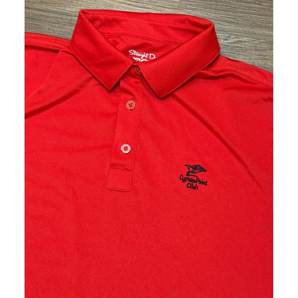 Straight Down Mens Red Cypress Point Club Performance Golf Polo Shirt Size M